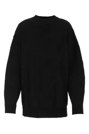 Balenciaga Allover Logo Intarsia Knitted Sweater
