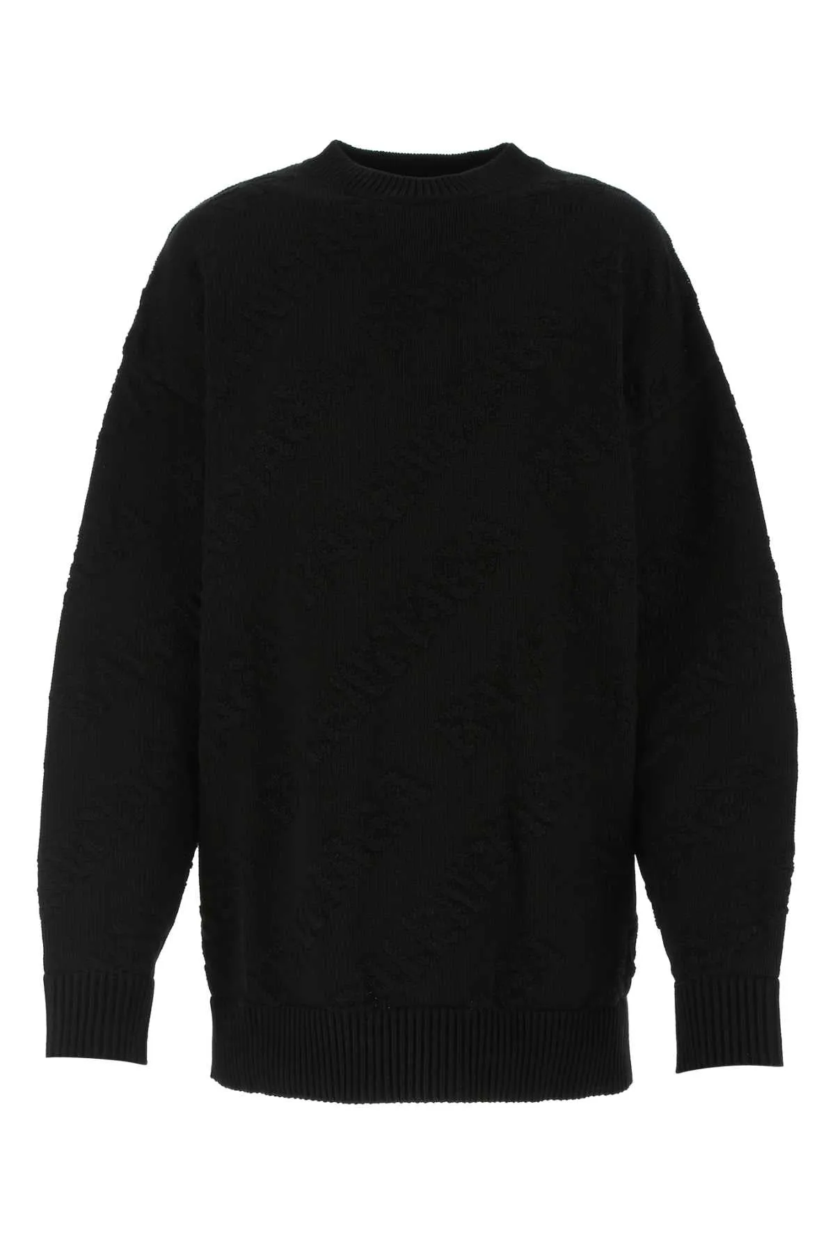 Balenciaga Allover Logo Intarsia Knitted Sweater
