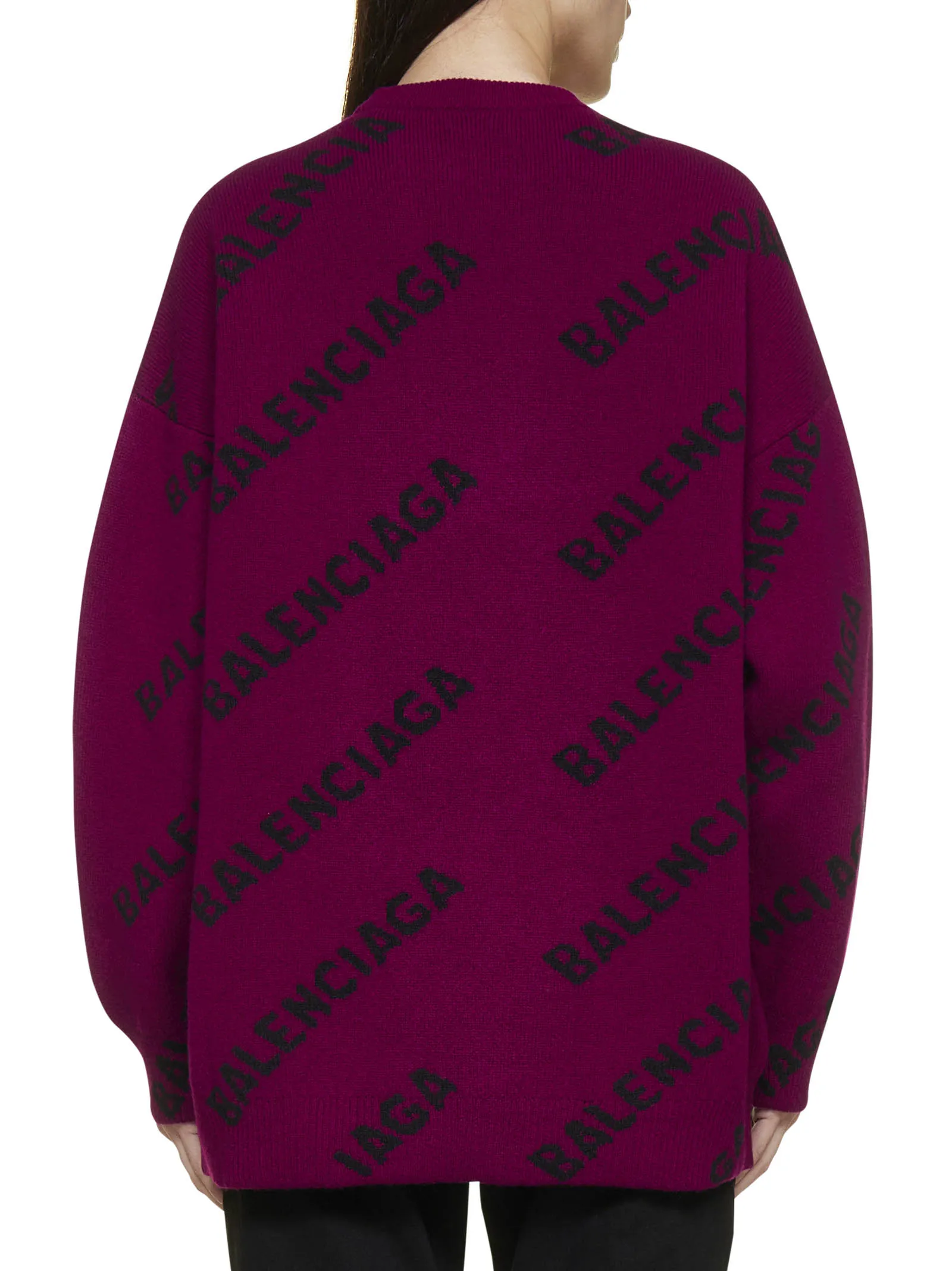 Balenciaga Allover Logo Intarsia Sweater