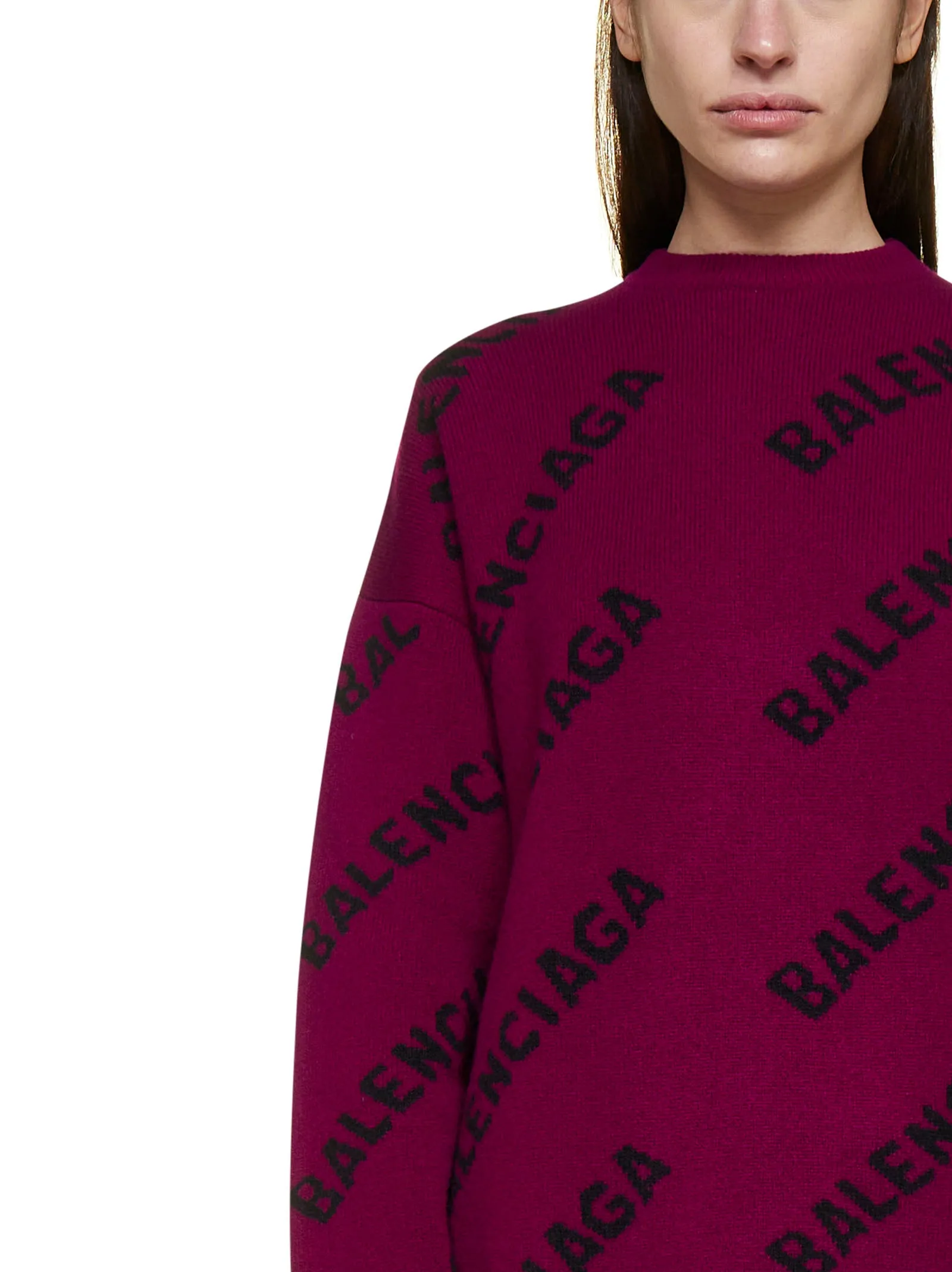 Balenciaga Allover Logo Intarsia Sweater