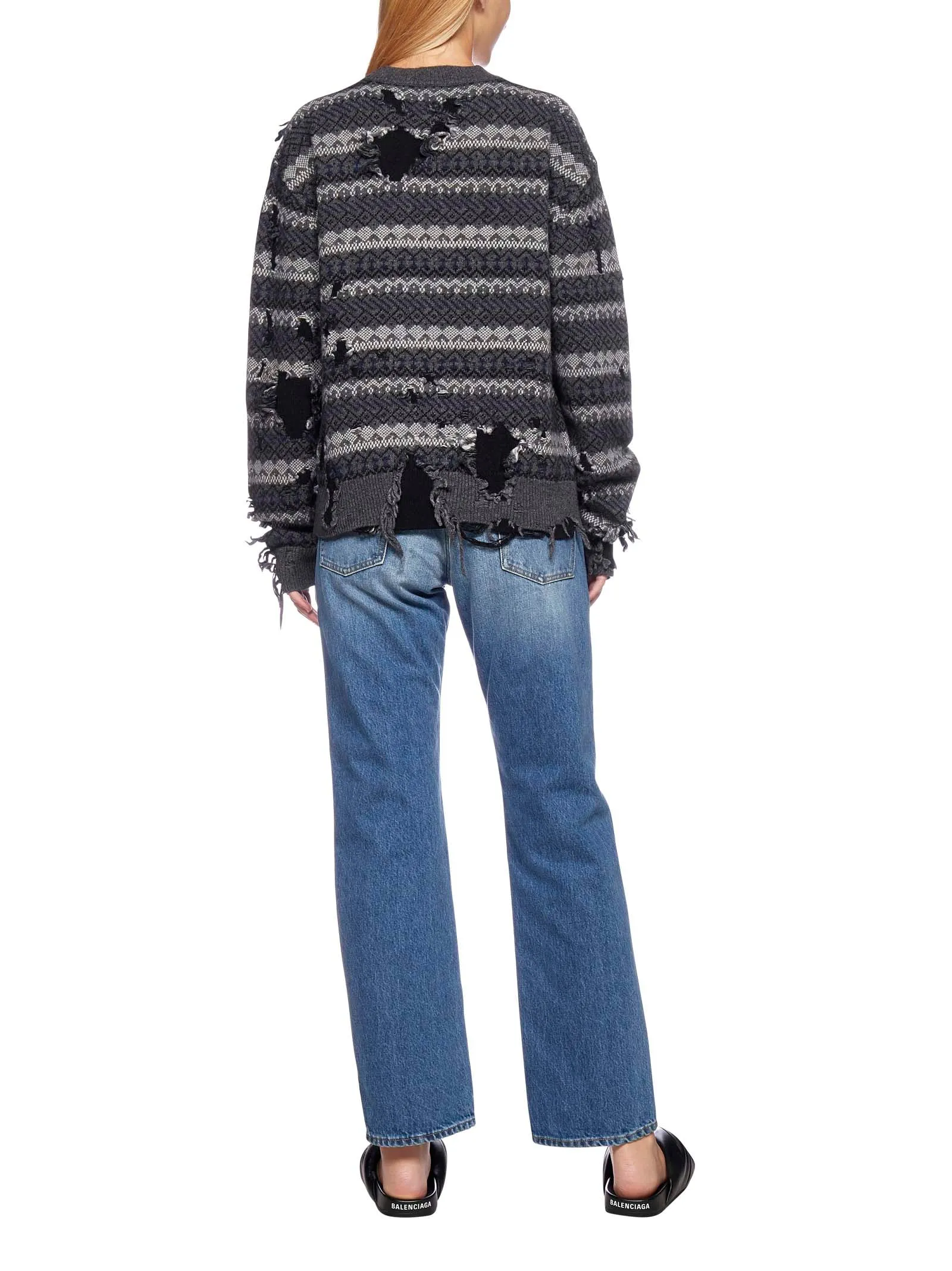 Balenciaga Destroyed Crewneck Knit Jumper