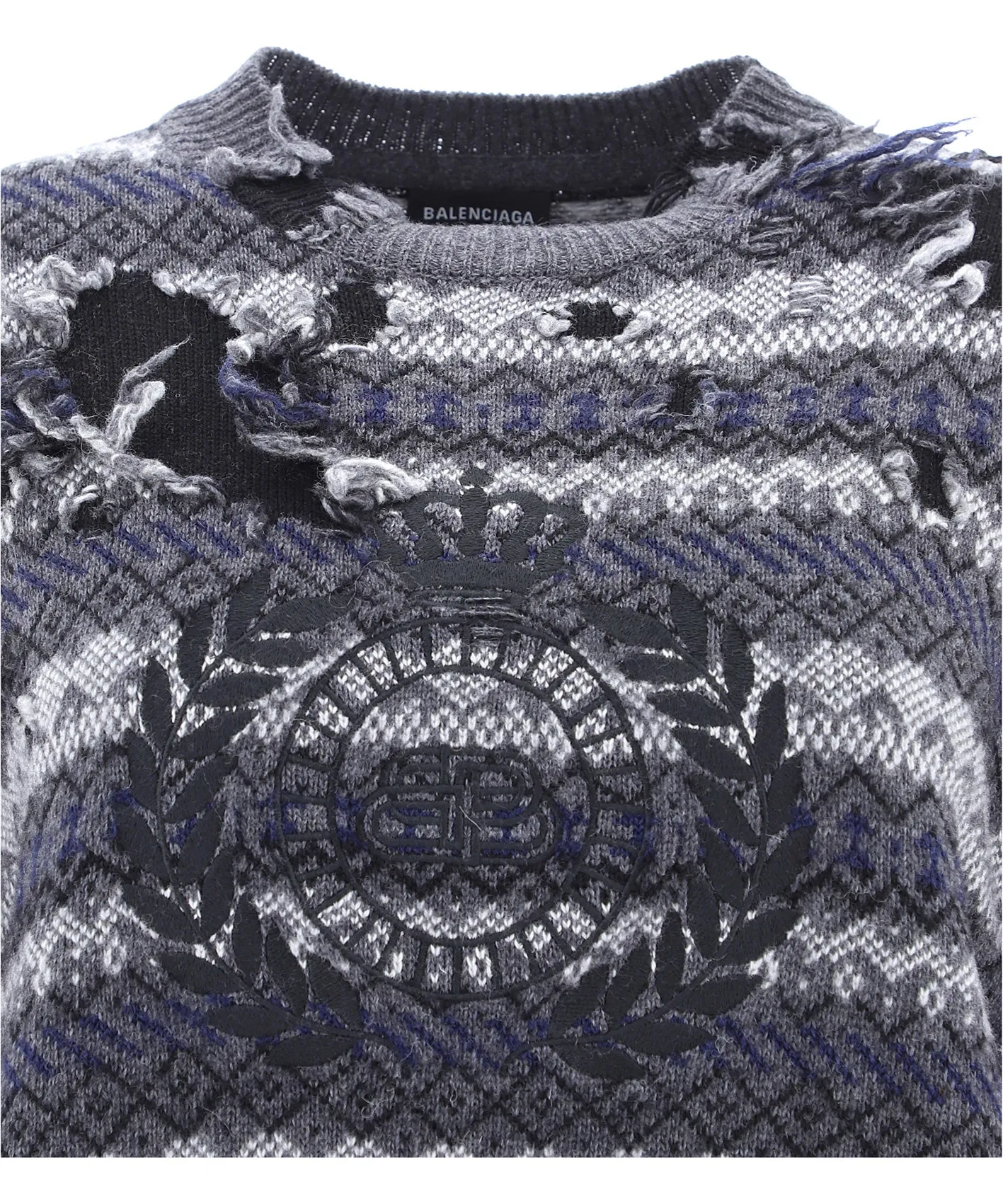 Balenciaga Destroyed Crewneck Knit Jumper