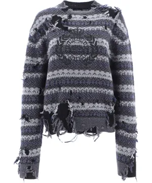 Balenciaga Destroyed Crewneck Knit Jumper