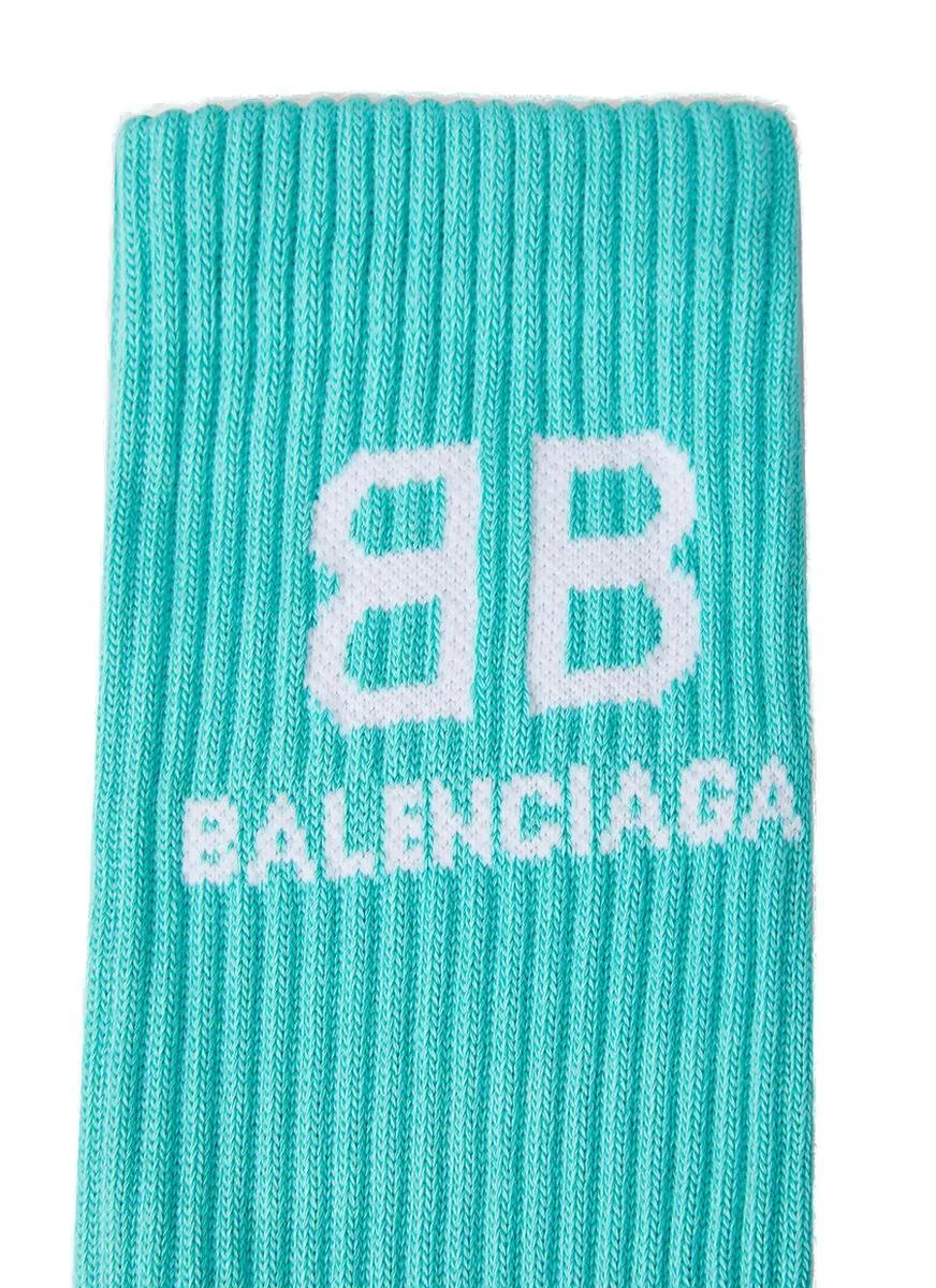 Balenciaga Intarsia-Knit Logo Socks