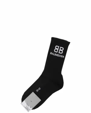 Balenciaga Logo Intarsia-Knit Tennis Socks