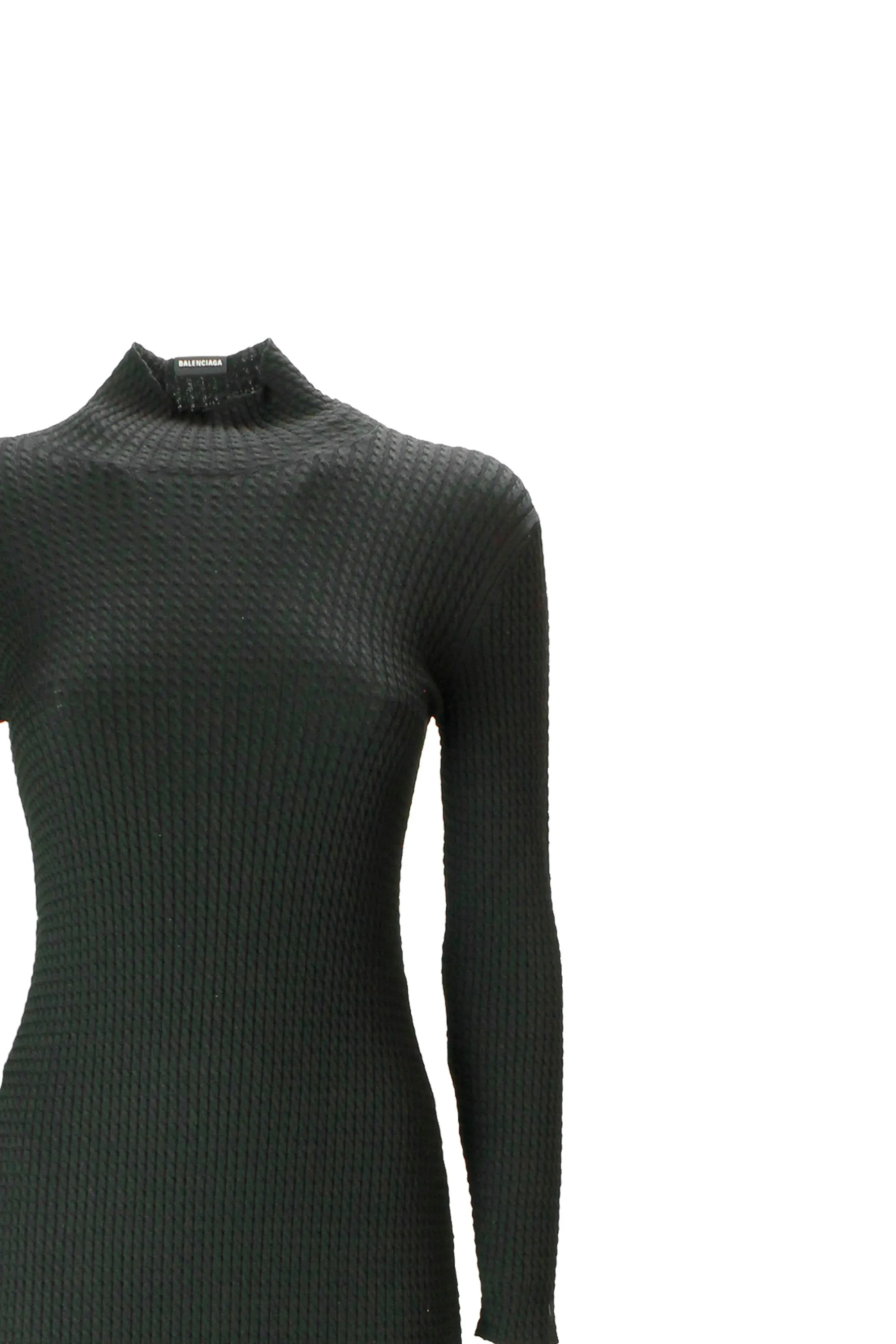 Balenciaga Micro Cable Knit Fitted Dress