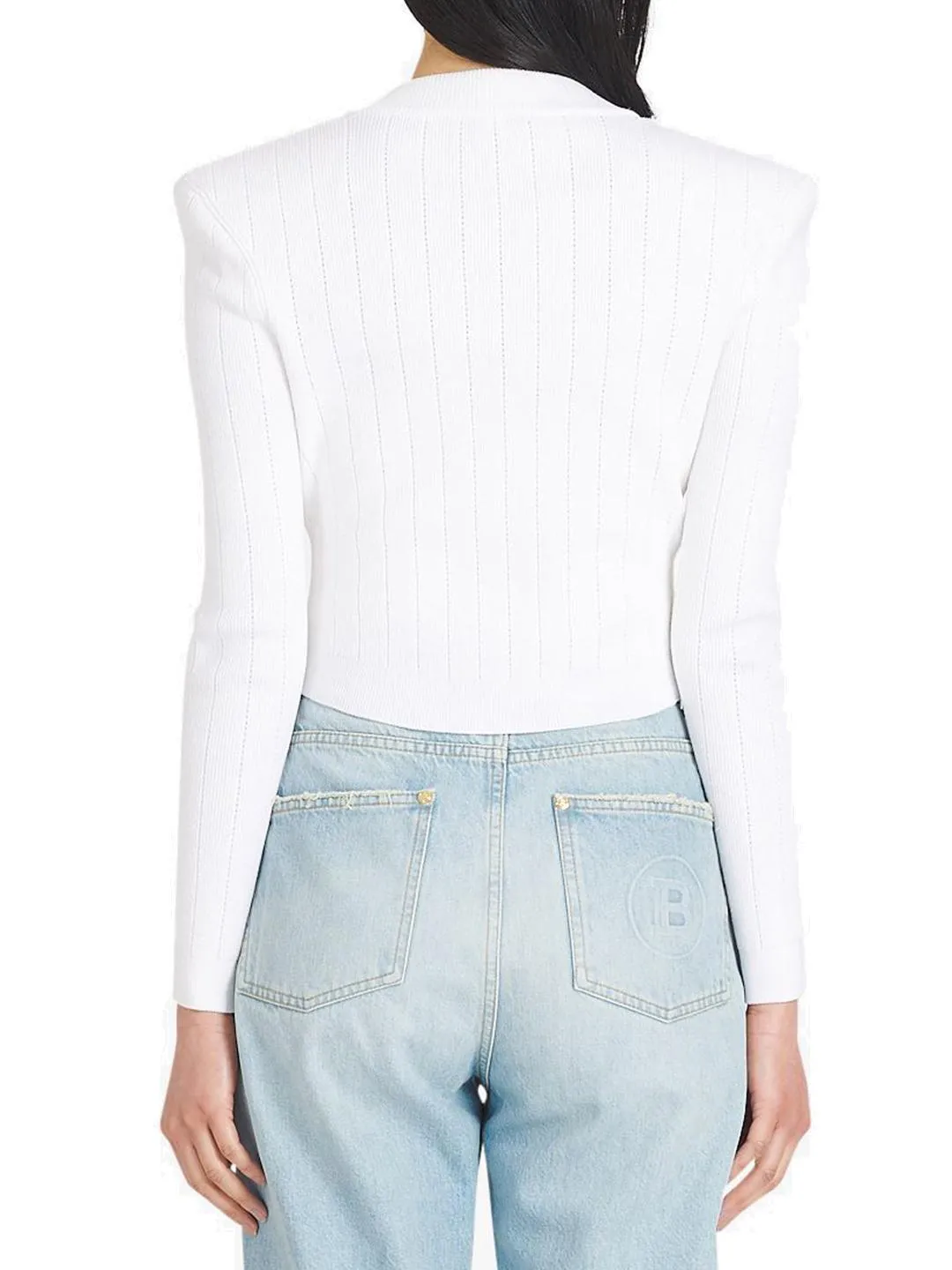 Balmain Buttoned V-Neck Knit Cardigan