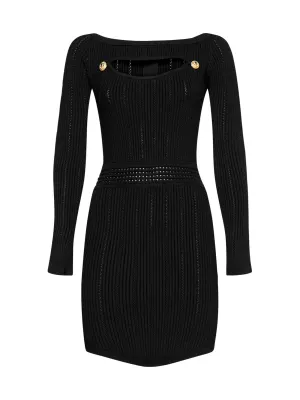 Balmain Cut-Out Knit Mini Dress