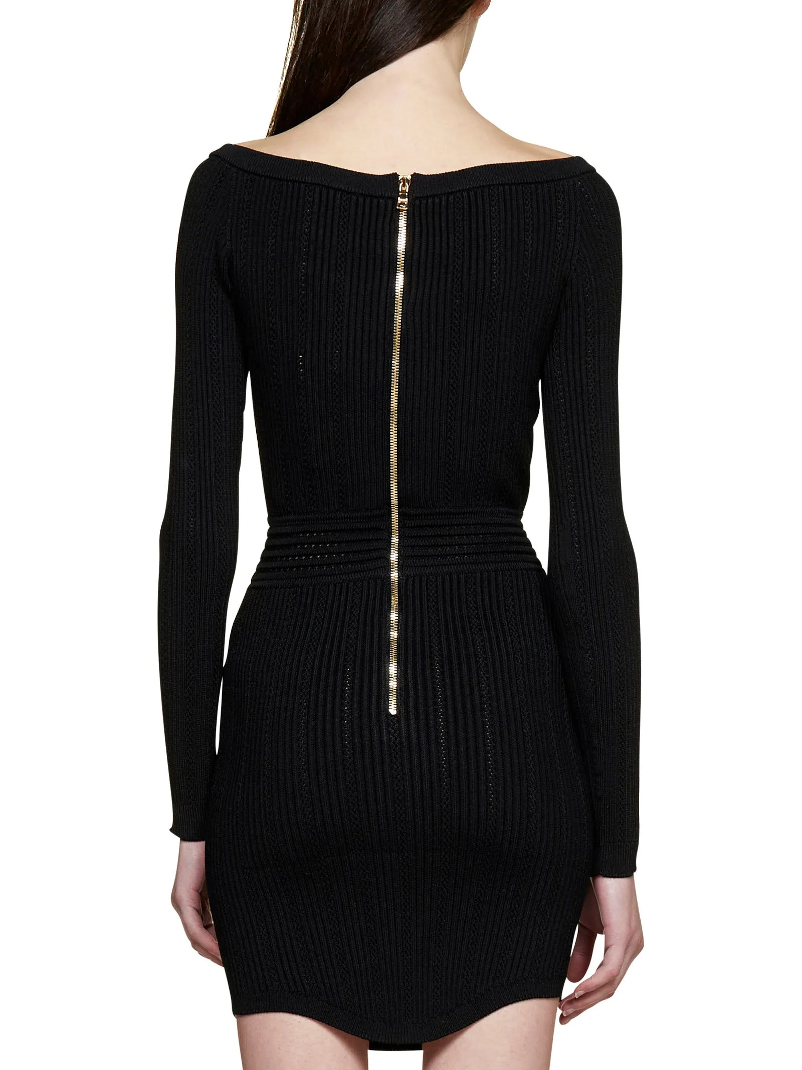 Balmain Cut-Out Knit Mini Dress