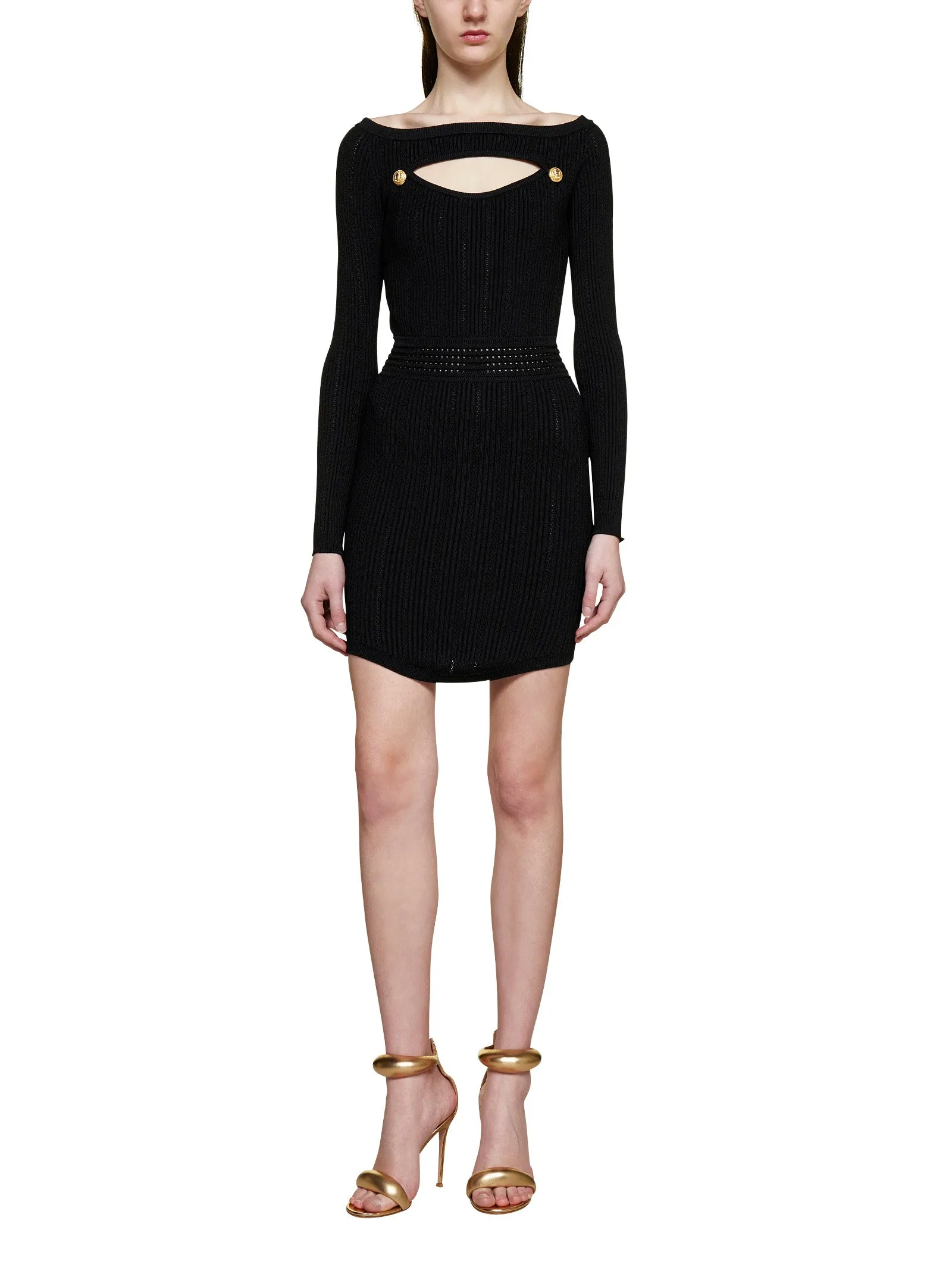 Balmain Cut-Out Knit Mini Dress