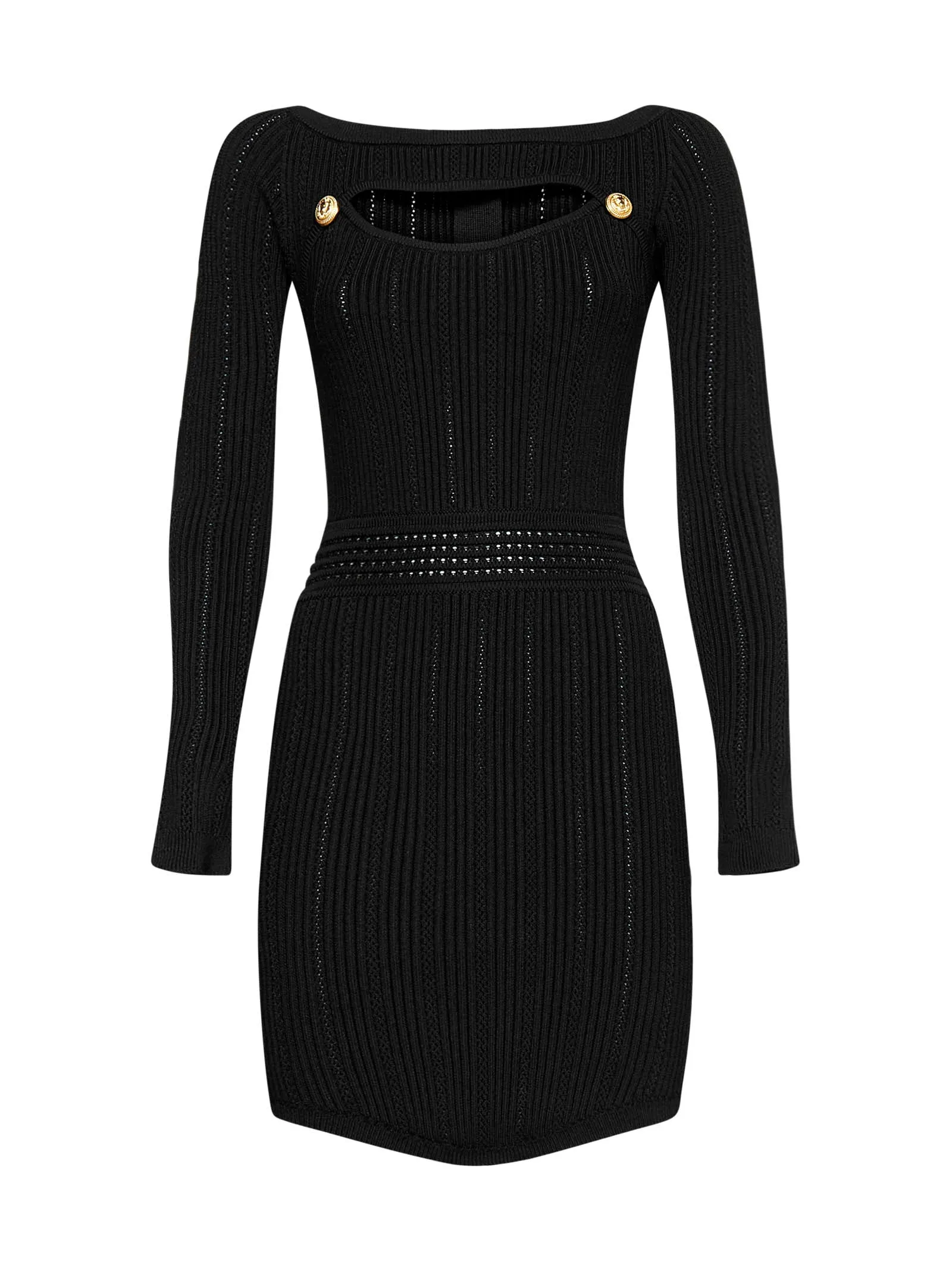 Balmain Cut-Out Knit Mini Dress