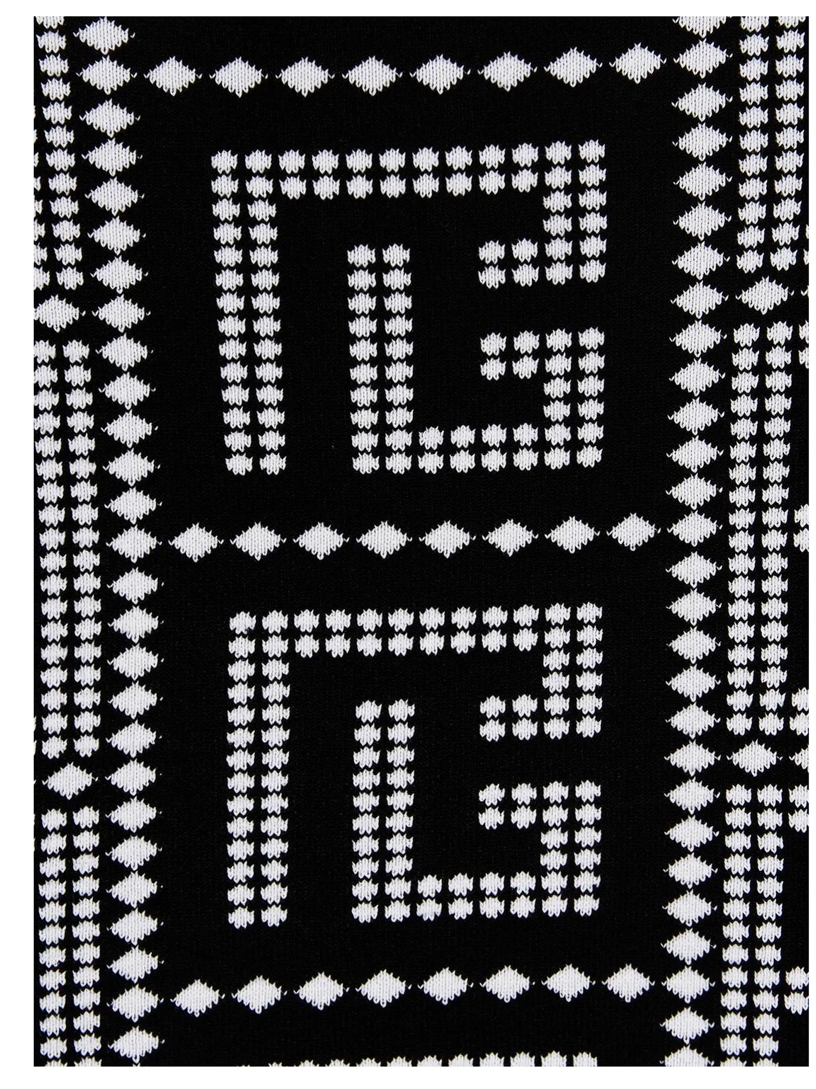 Balmain High Waist Monogram-Pattern Knit Skirt