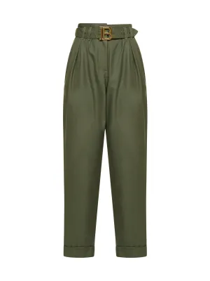 Balmain Logo Buckle Tapered Pants