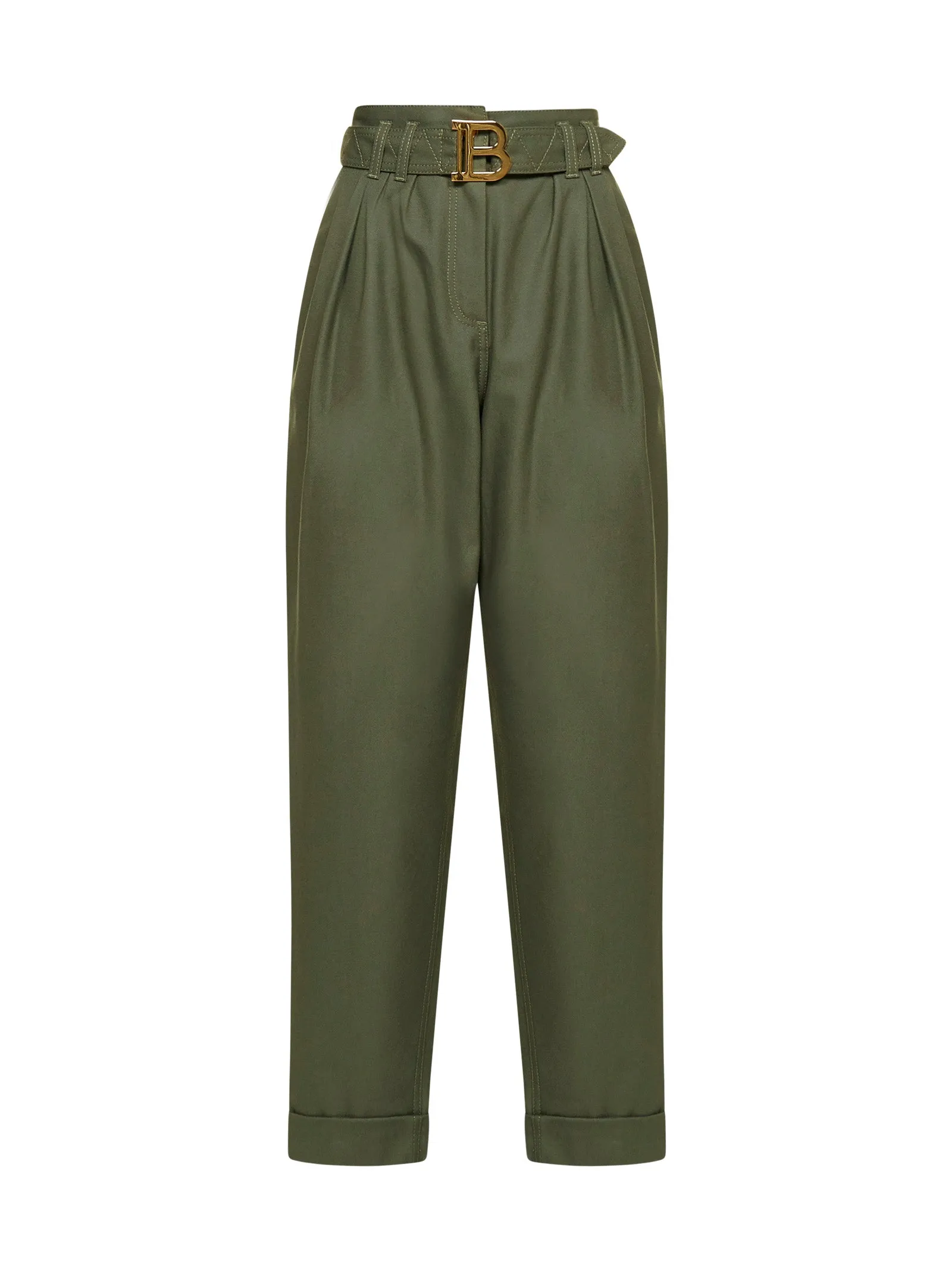 Balmain Logo Buckle Tapered Pants