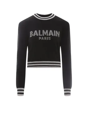 Balmain Logo Embroidered Knit Jumper