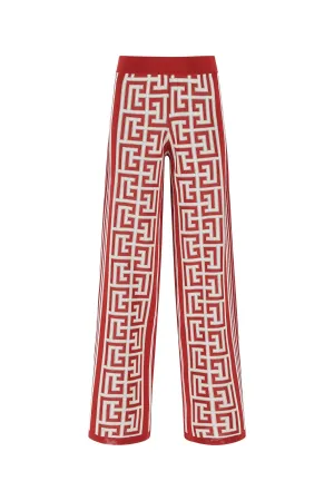Balmain Monogram Wide Leg Trousers