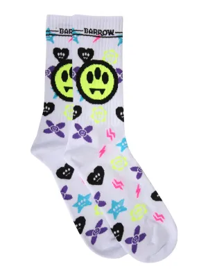 Barrow Logo Graphic Intarsia Crew Socks