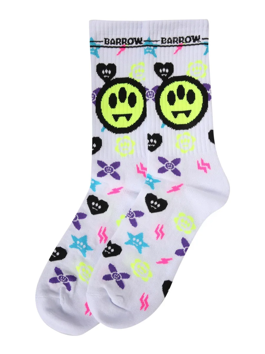 Barrow Logo Graphic Intarsia Crew Socks