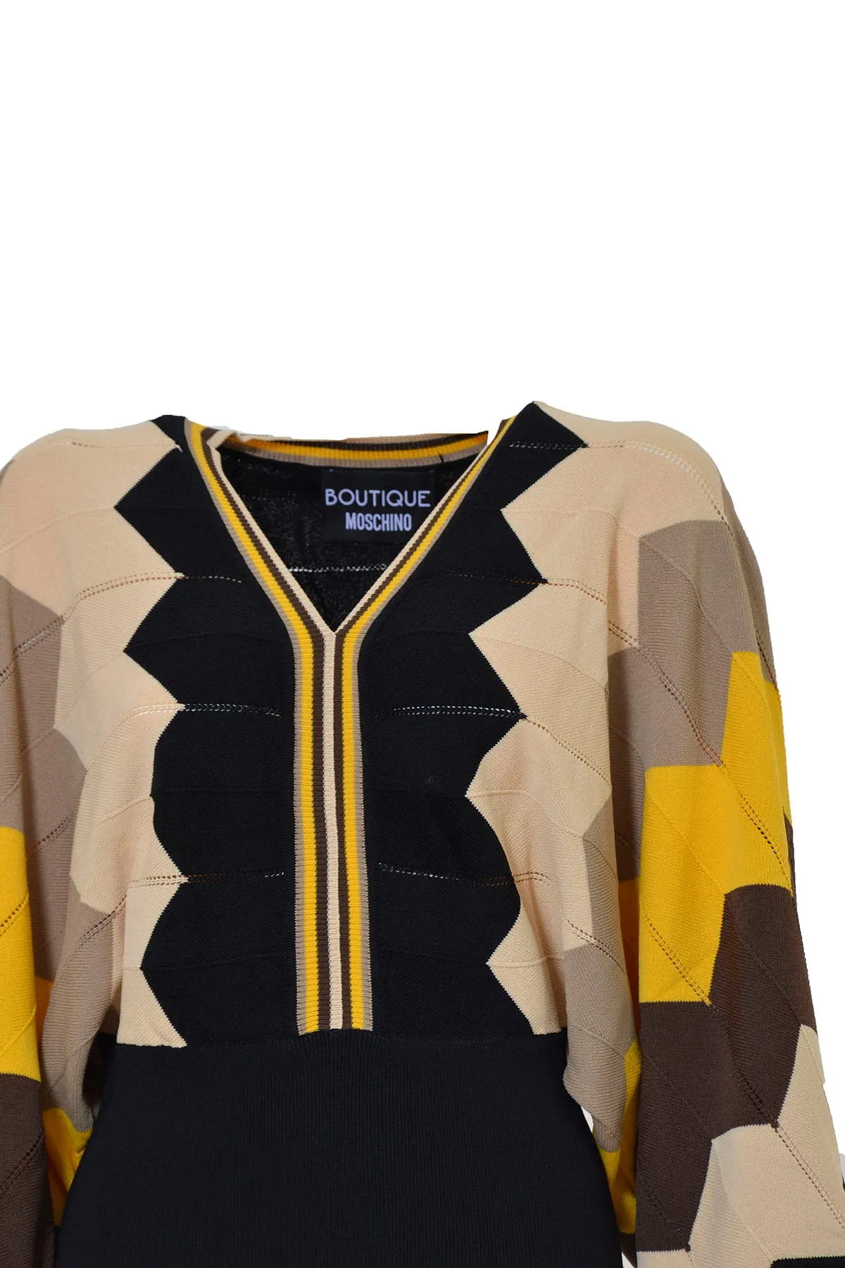 Boutique Moschino Colour Block V-Neck Sweater