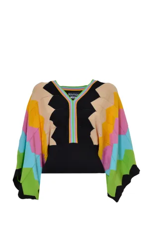 Boutique Moschino Colour Block V-Neck Sweater