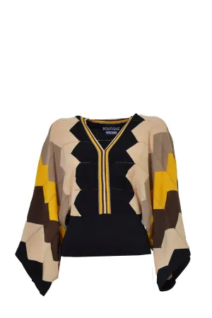 Boutique Moschino Colour Block V-Neck Sweater