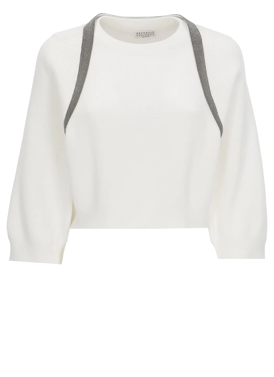 Brunello Cucinelli Crewneck Cropped Knitted Sweater