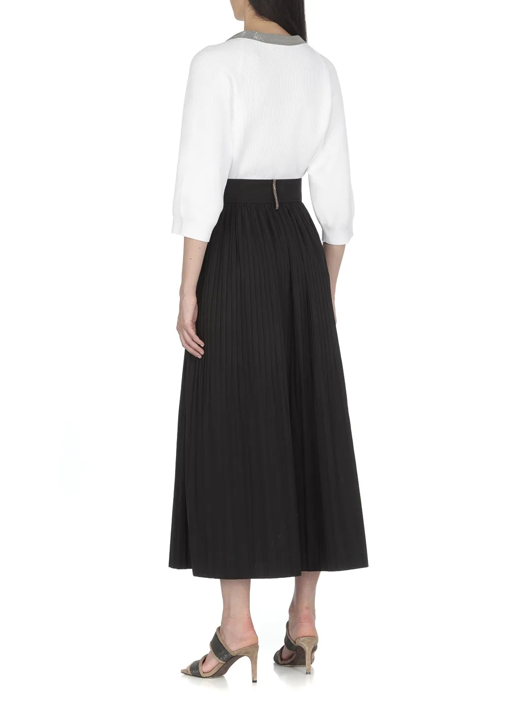 Brunello Cucinelli Crewneck Cropped Knitted Sweater