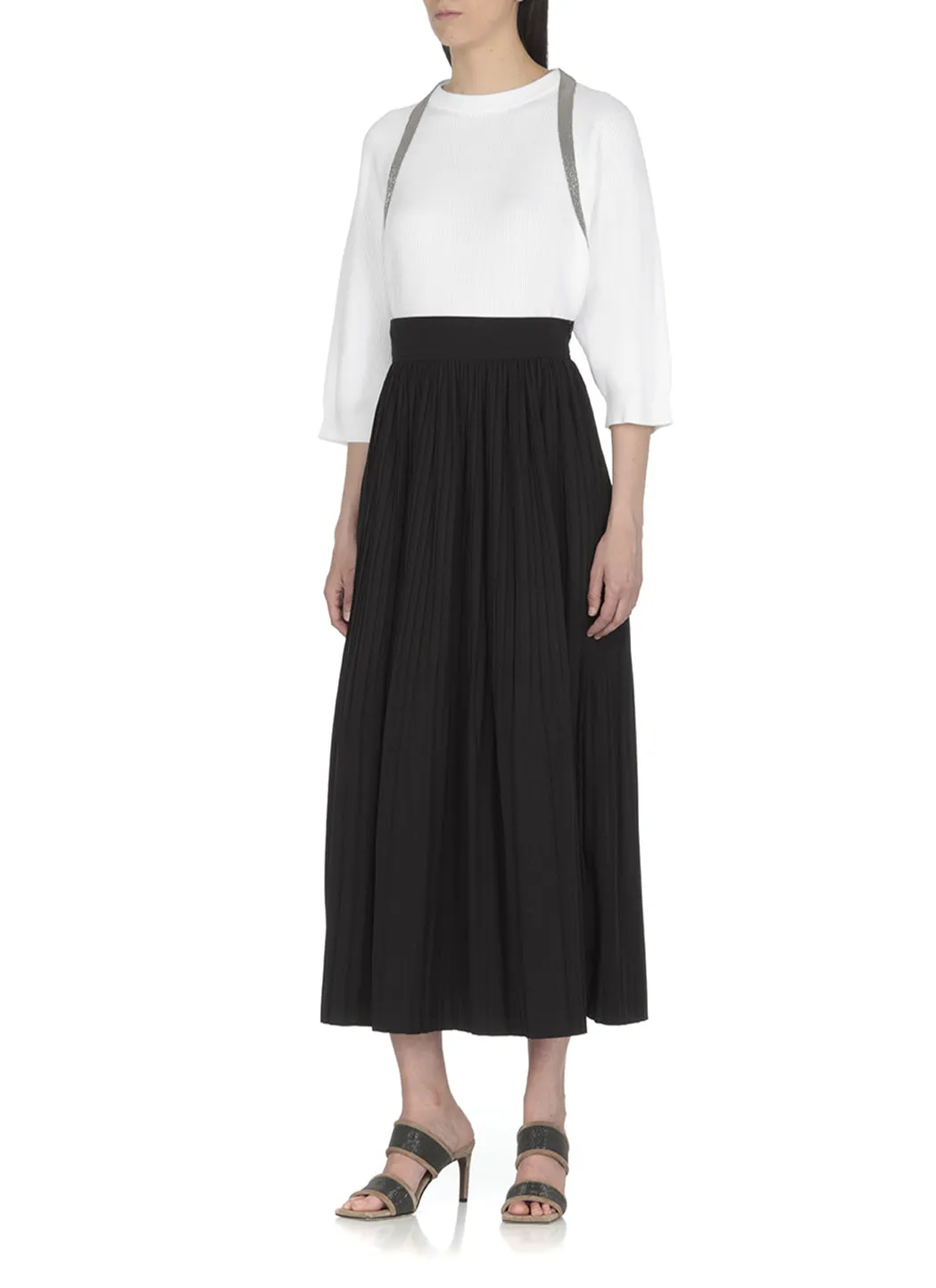 Brunello Cucinelli Crewneck Cropped Knitted Sweater