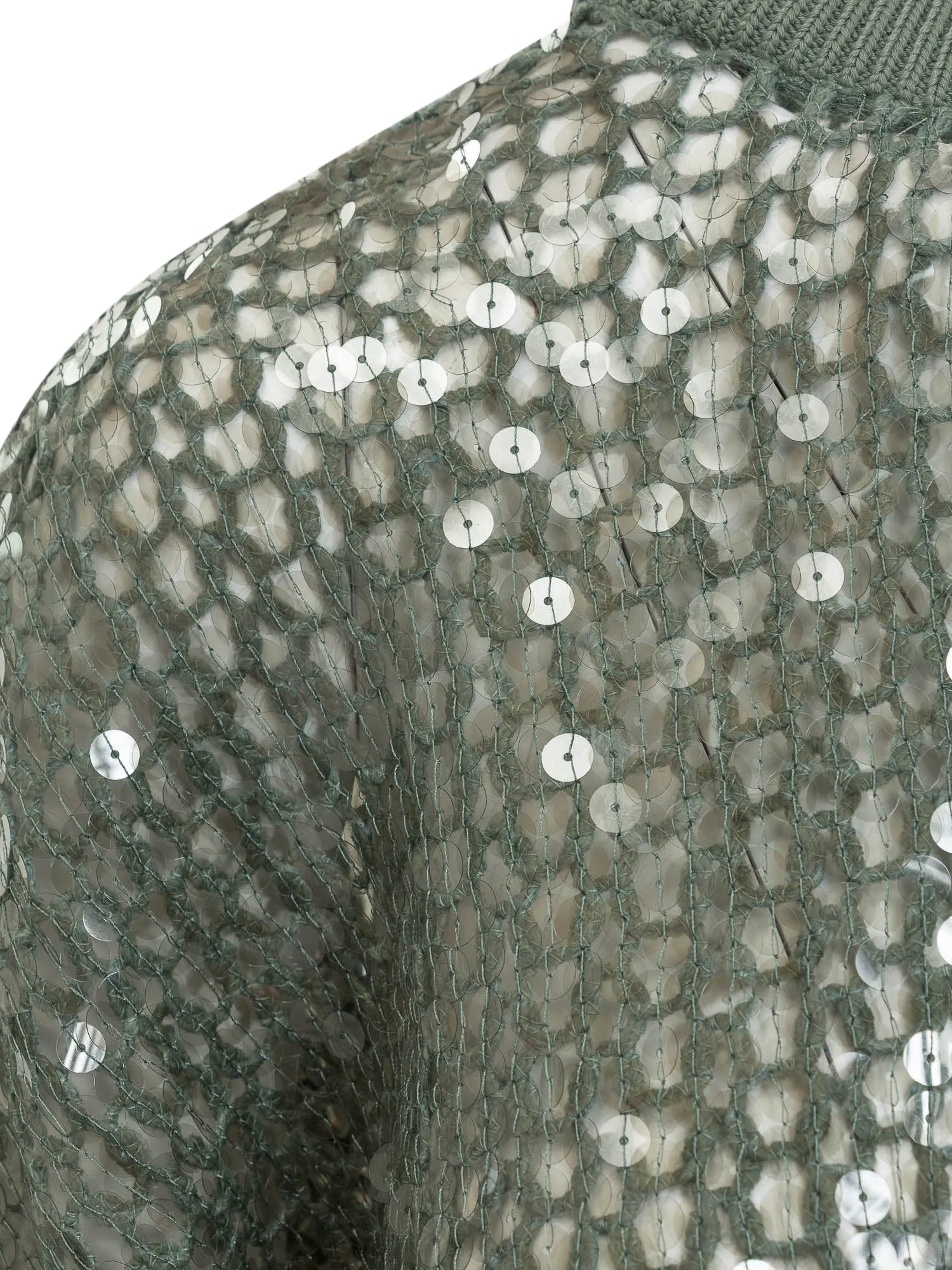 Brunello Cucinelli Crop Sleeved Sequin Embellished Sweater