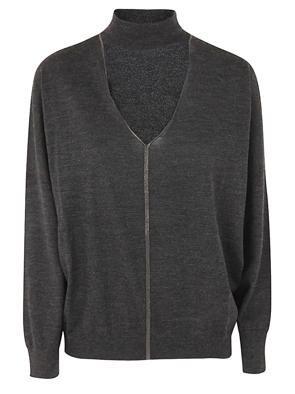 Brunello Cucinelli Embellished Ribbed Knit Jumper