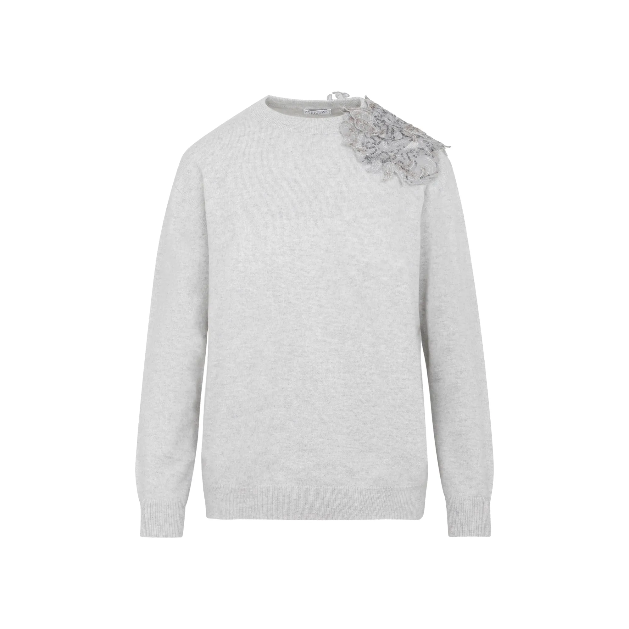 Brunello Cucinelli Lace-Detailed Crewneck Sweater