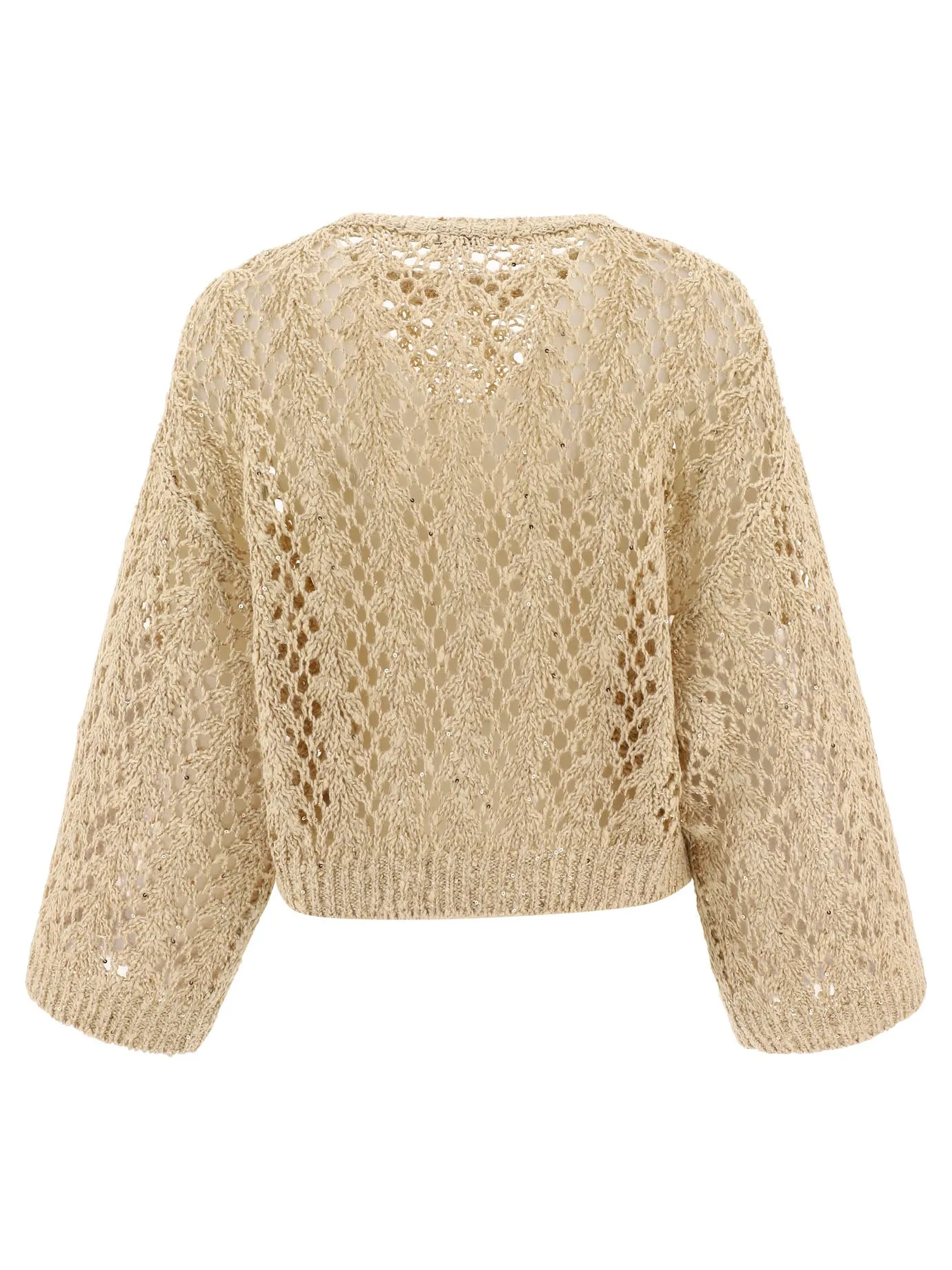 Brunello Cucinelli Open-Knit Crewneck Sweater