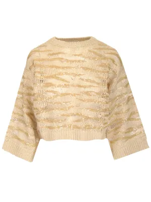 Brunello Cucinelli Sequin Embellished Knit Jumper