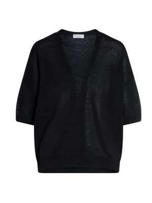 Brunello Cucinelli V-Neck Short Sleeved Sweater