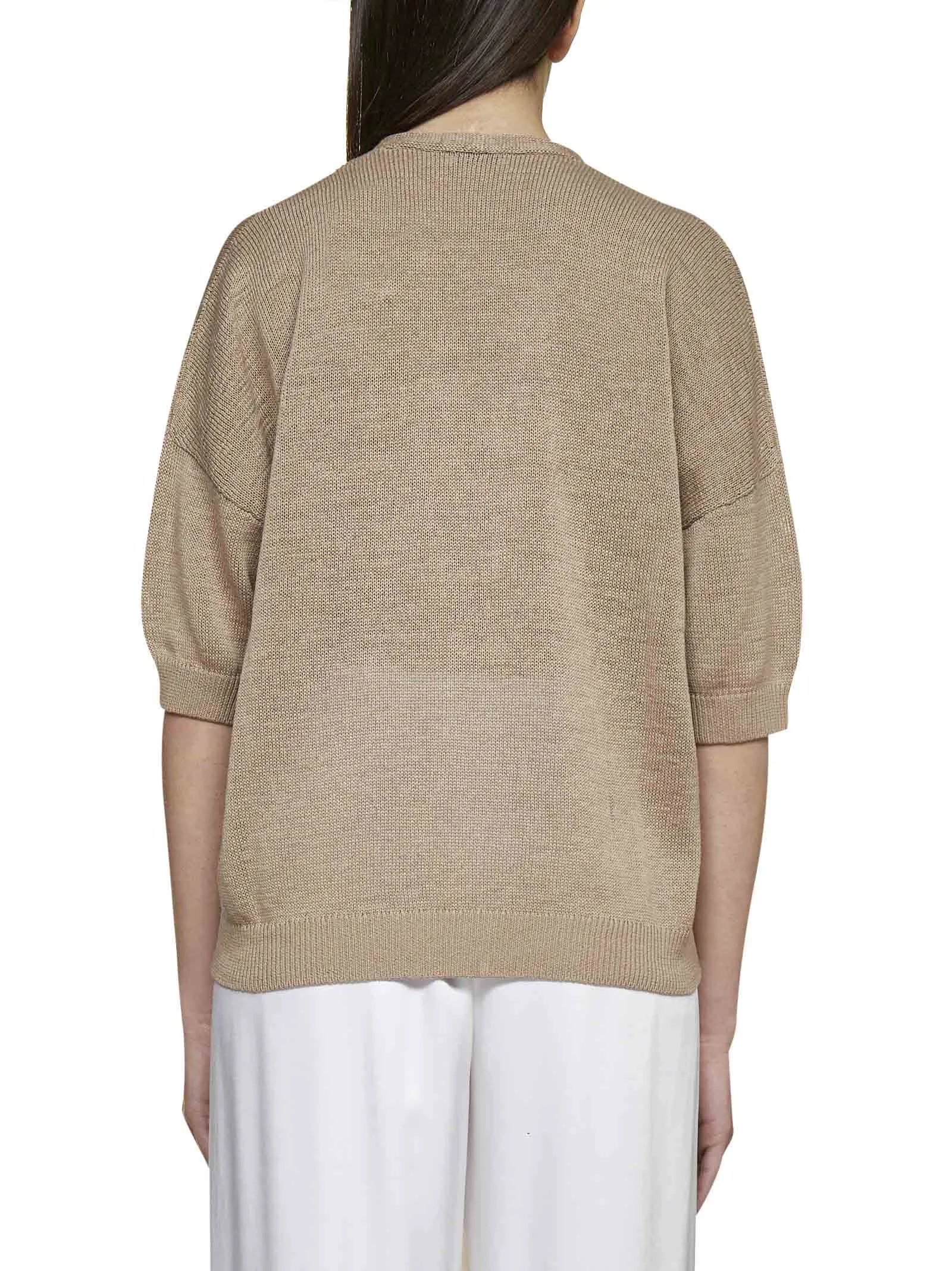 Brunello Cucinelli V-Neck Short Sleeved Sweater