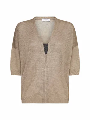 Brunello Cucinelli V-Neck Short Sleeved Sweater