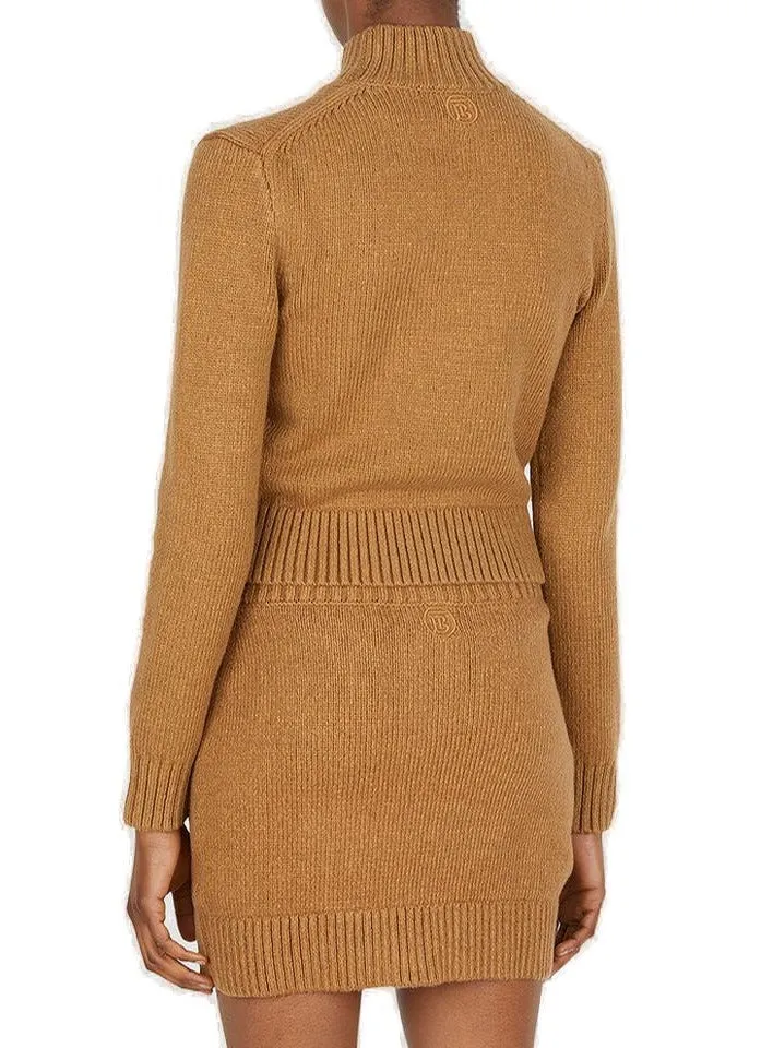 Burberry Brinley Knitted Mock Neck Sweater