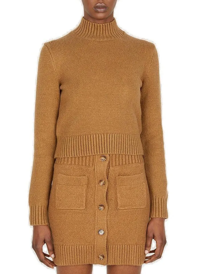 Burberry Brinley Knitted Mock Neck Sweater