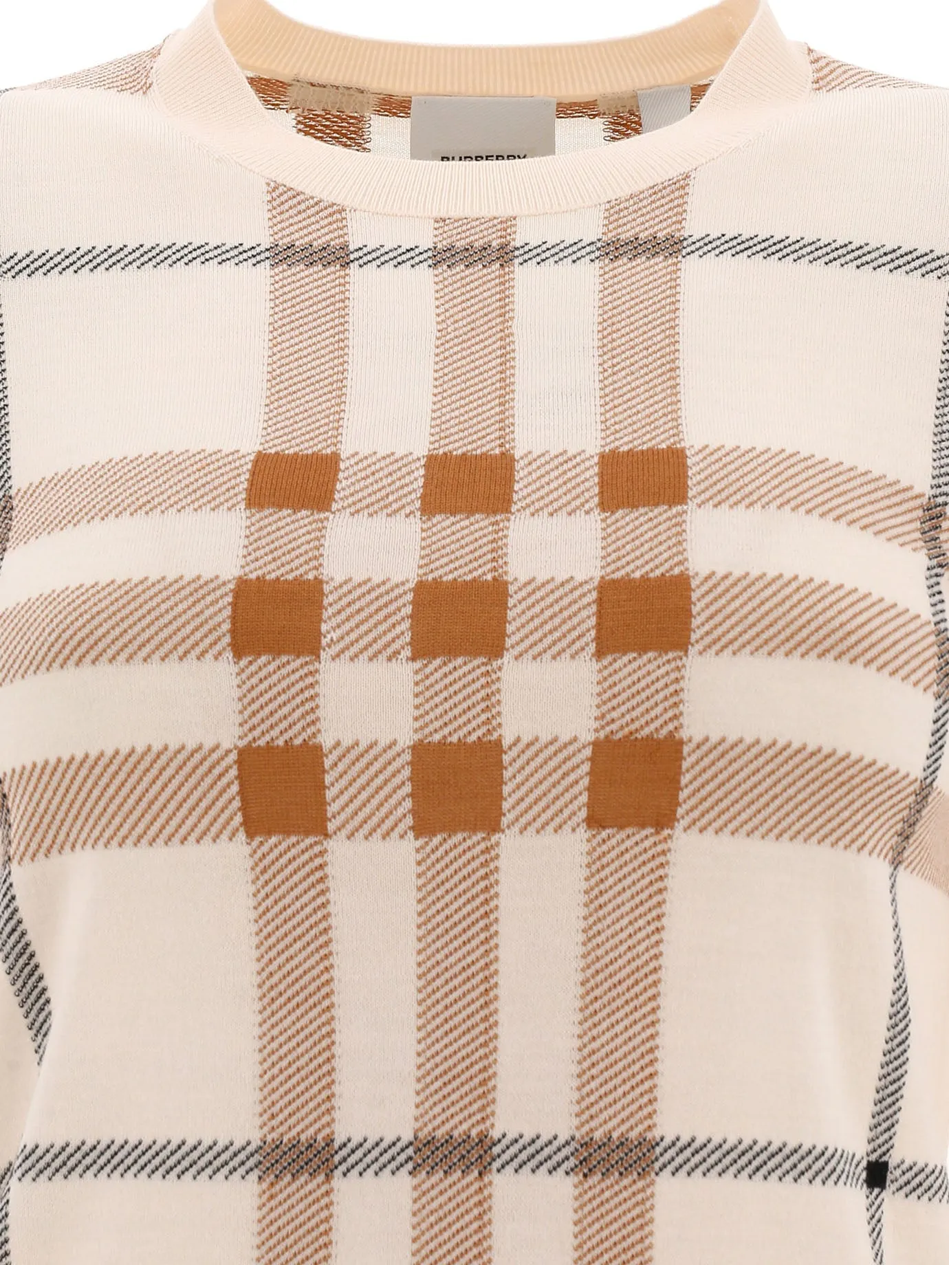 Burberry Check Intarsia Crewneck Sweater