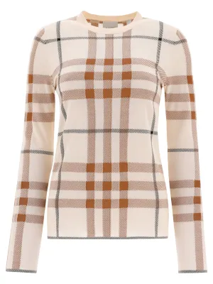 Burberry Check Intarsia Crewneck Sweater