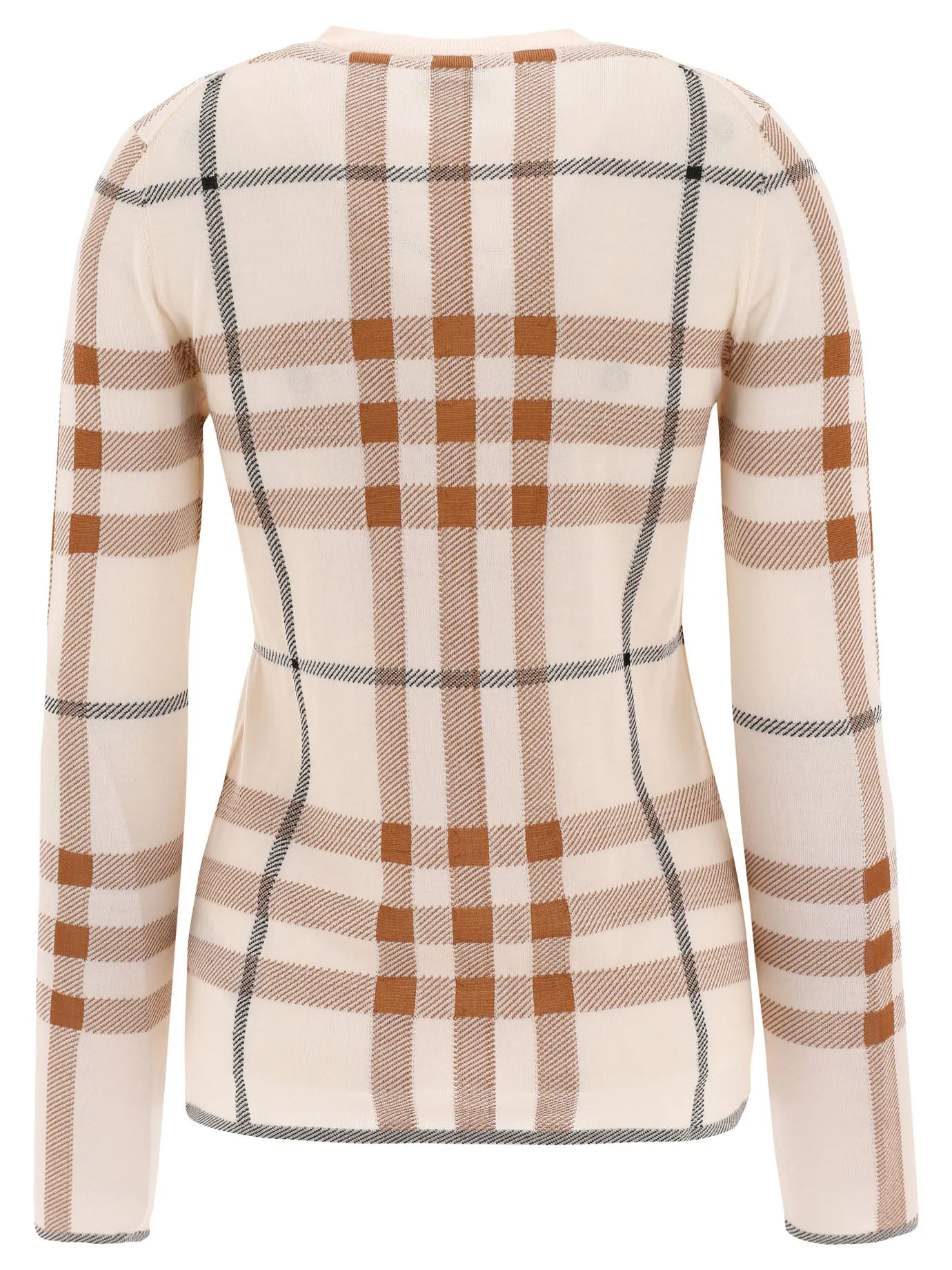 Burberry Check Intarsia Crewneck Sweater
