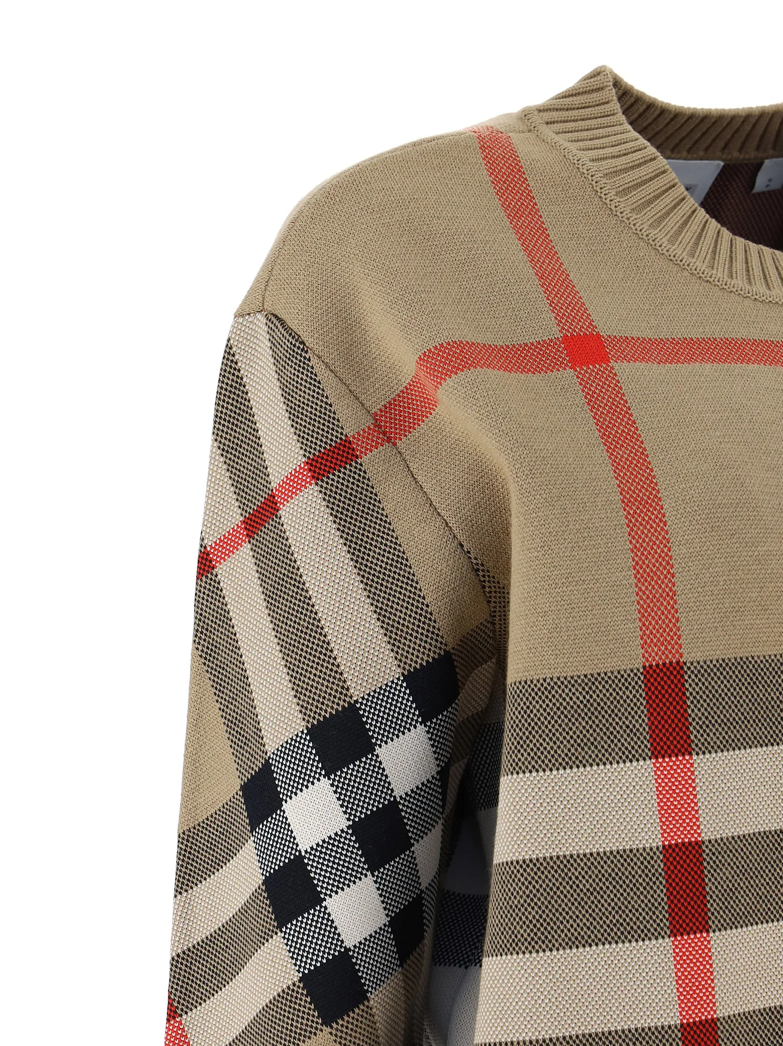 Burberry Check Patterned Knit Sweater