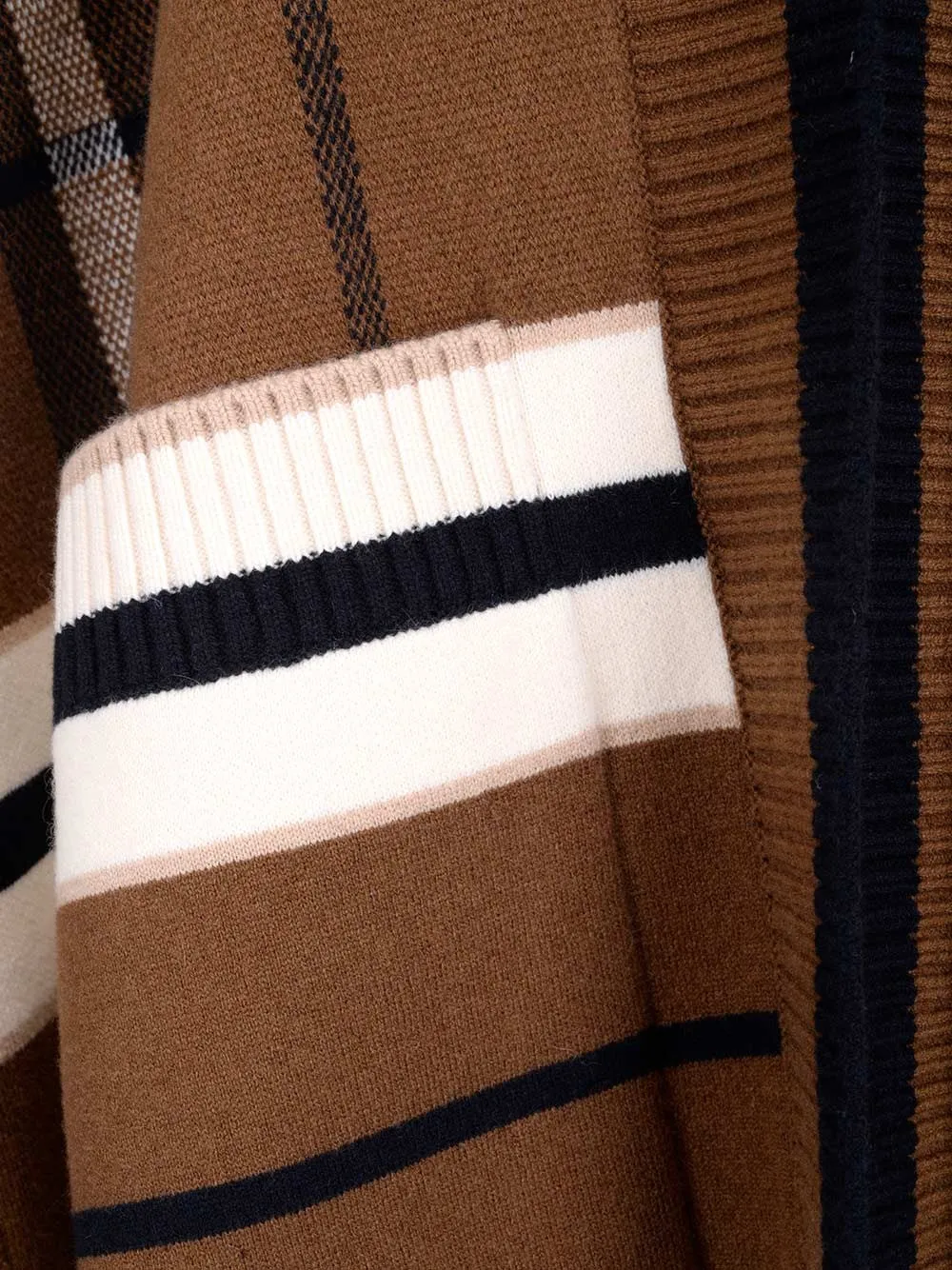 Burberry Checked Hooded Knit Cape