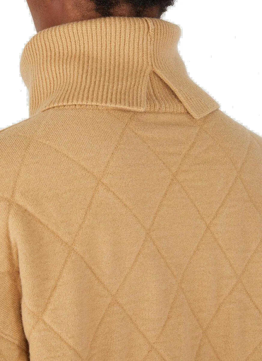 Burberry Diamond Quilted Roll-Neck Sweater