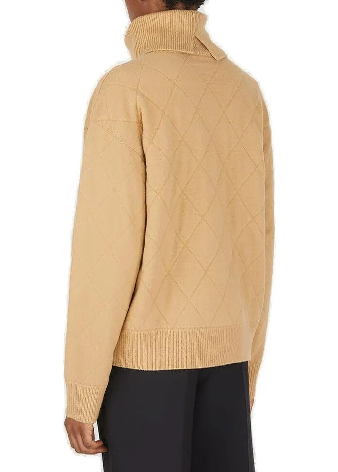 Burberry Diamond Quilted Roll-Neck Sweater