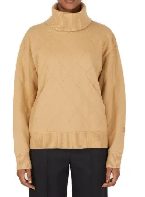 Burberry Diamond Quilted Roll-Neck Sweater