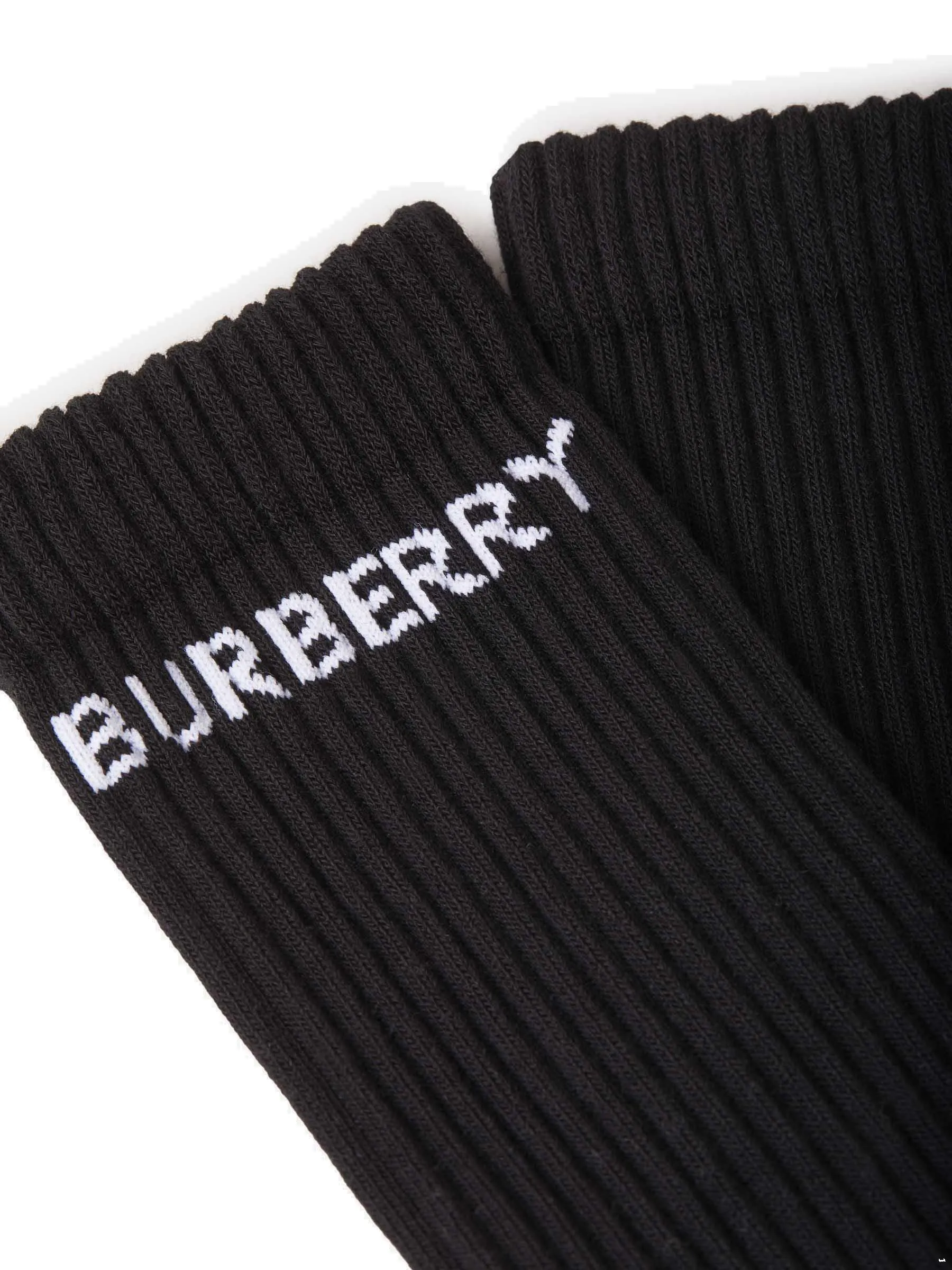 Burberry Logo Intarsia Ribbed Socks
