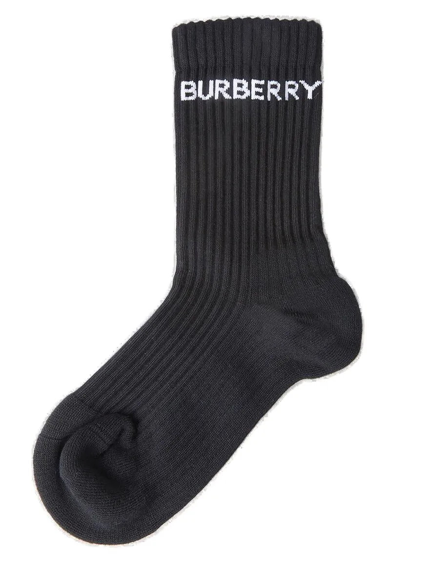 Burberry Logo Intarsia Ribbed Socks