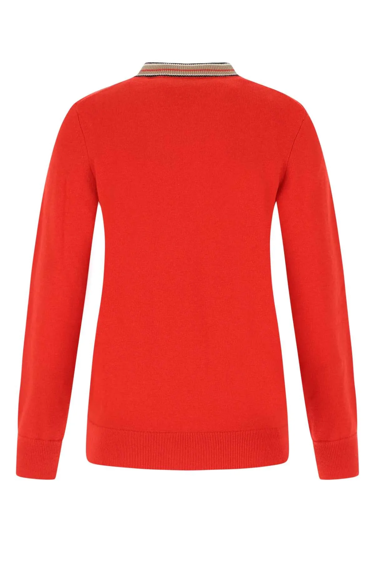 Burberry Stripe Trim Knit Jumper