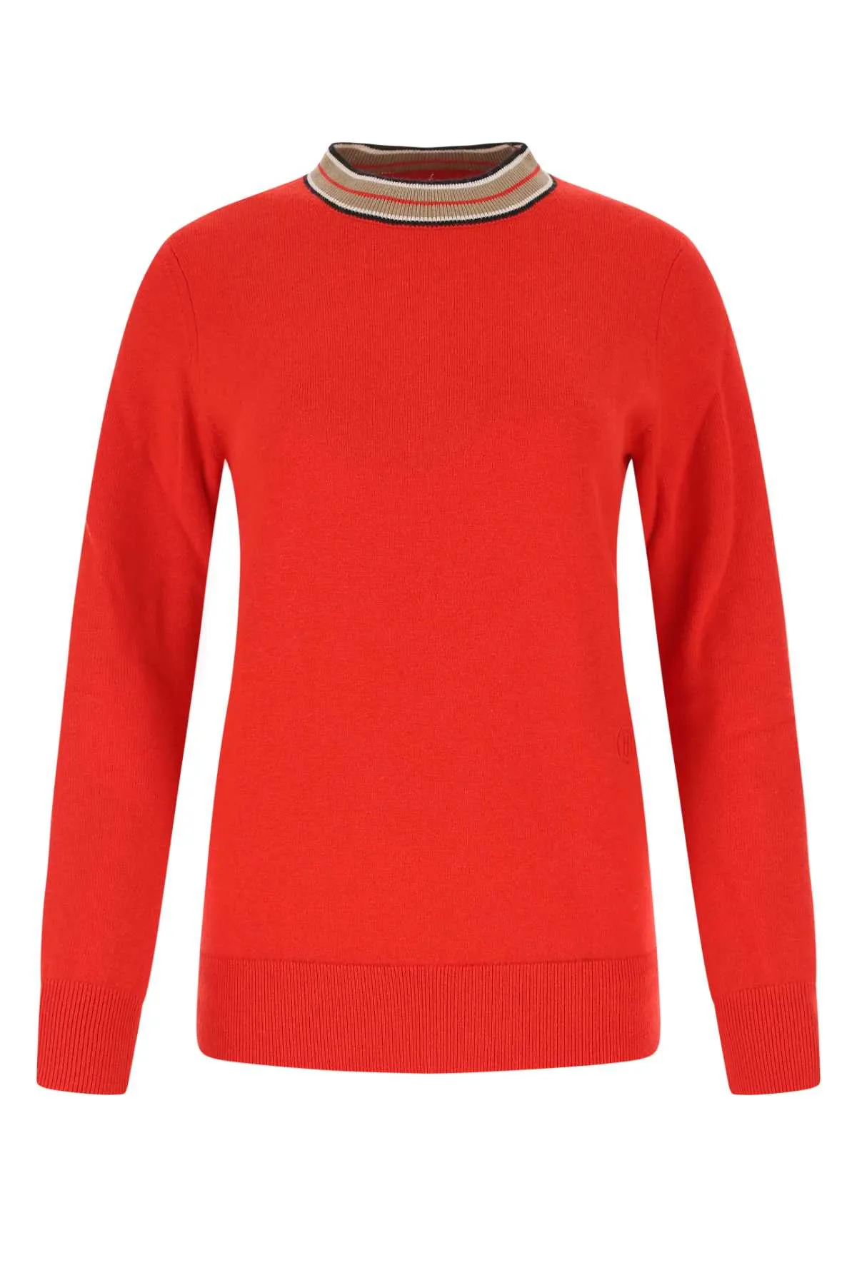 Burberry Stripe Trim Knit Jumper